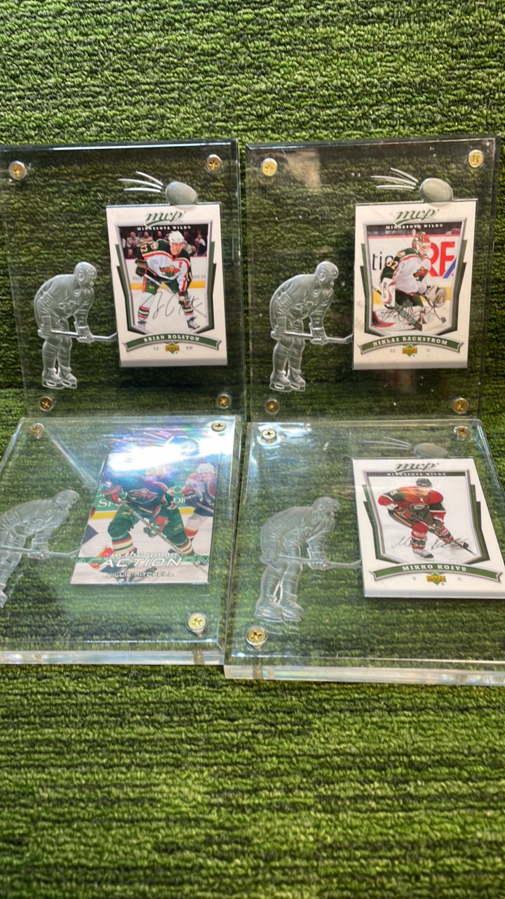 lot 112 image: 200708 Upper Deck MVP Minnesota Wild Lot BRI ROL STON, NIKLAS BACKSTROM, WILLIE MITCH ELL, MIK KO KOIVU