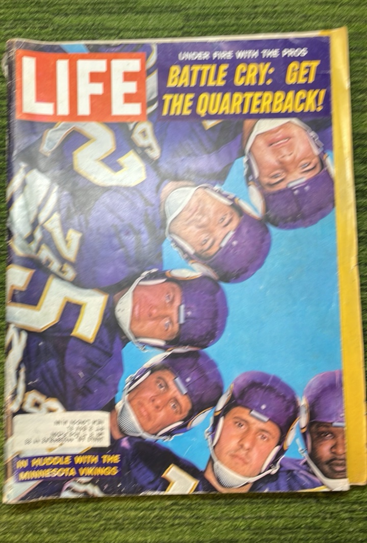 lot 14 image: 1963 Life Magazine, January Minnesota Vikings In the Huddle - Great Coffee Table Piece