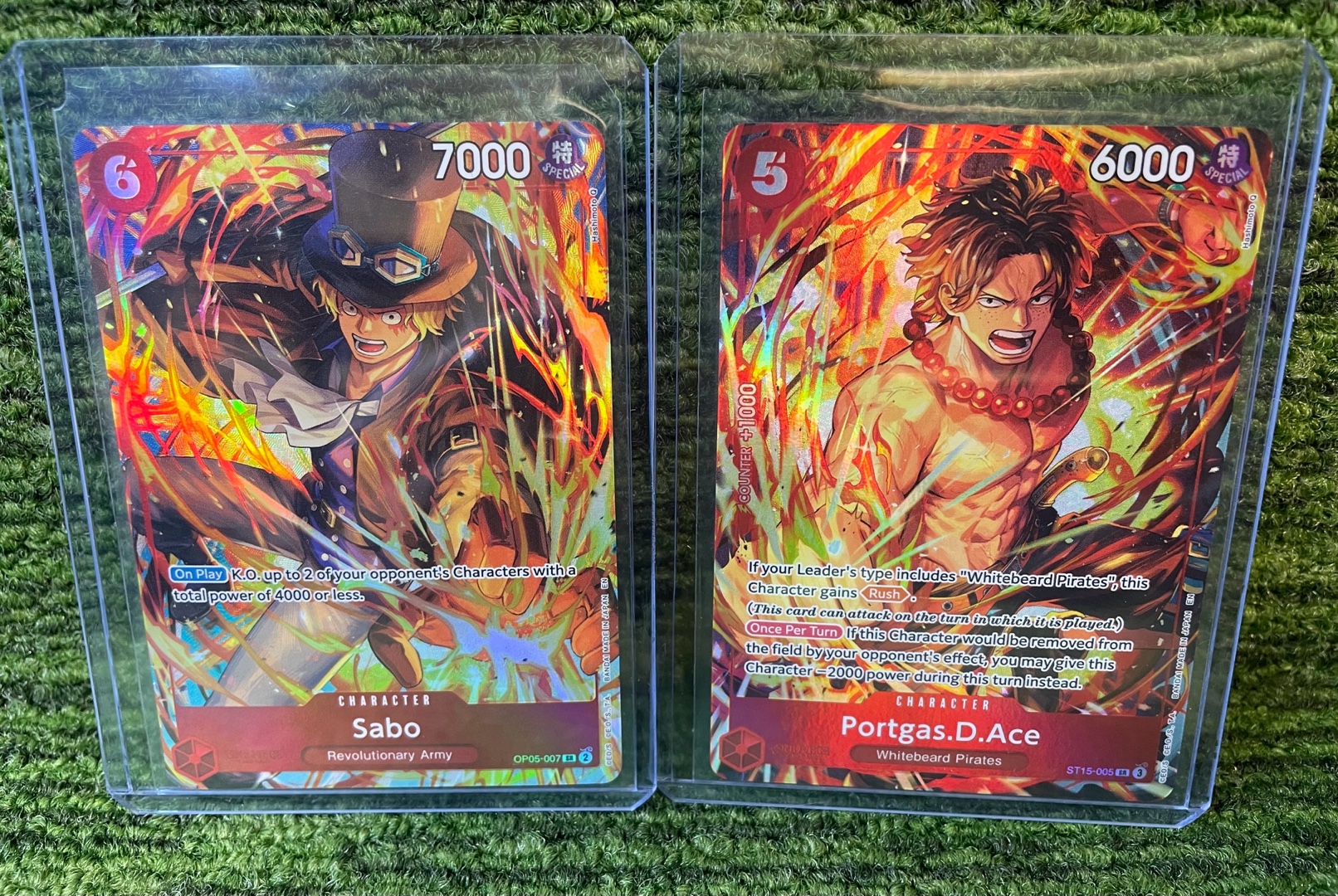 lot 145a image: Sabo & Portgas.D.Ace  (Illustration Box Vol.5) OP05-007 One Piece Promotion Cards Foil