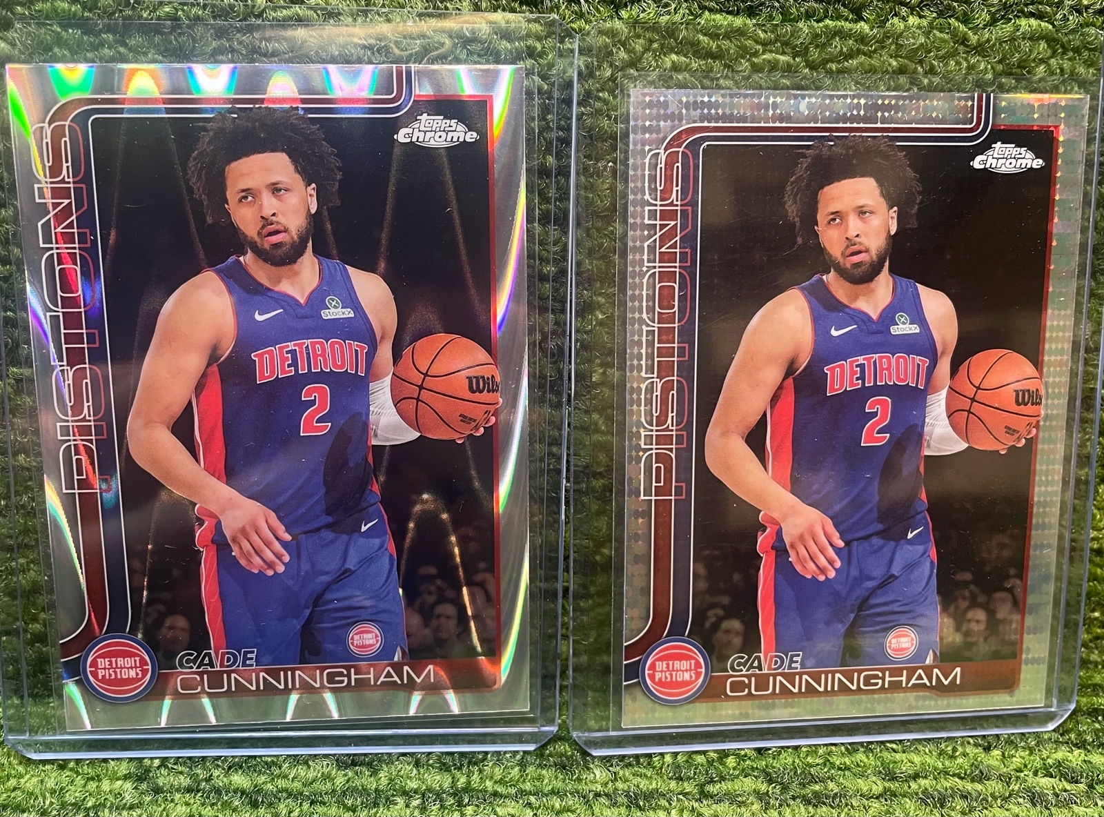 lot 150 image: 202526 Topps Chrome Basketball Cade Cunningham Wave and Disco Refractor- Detroit Pistons
