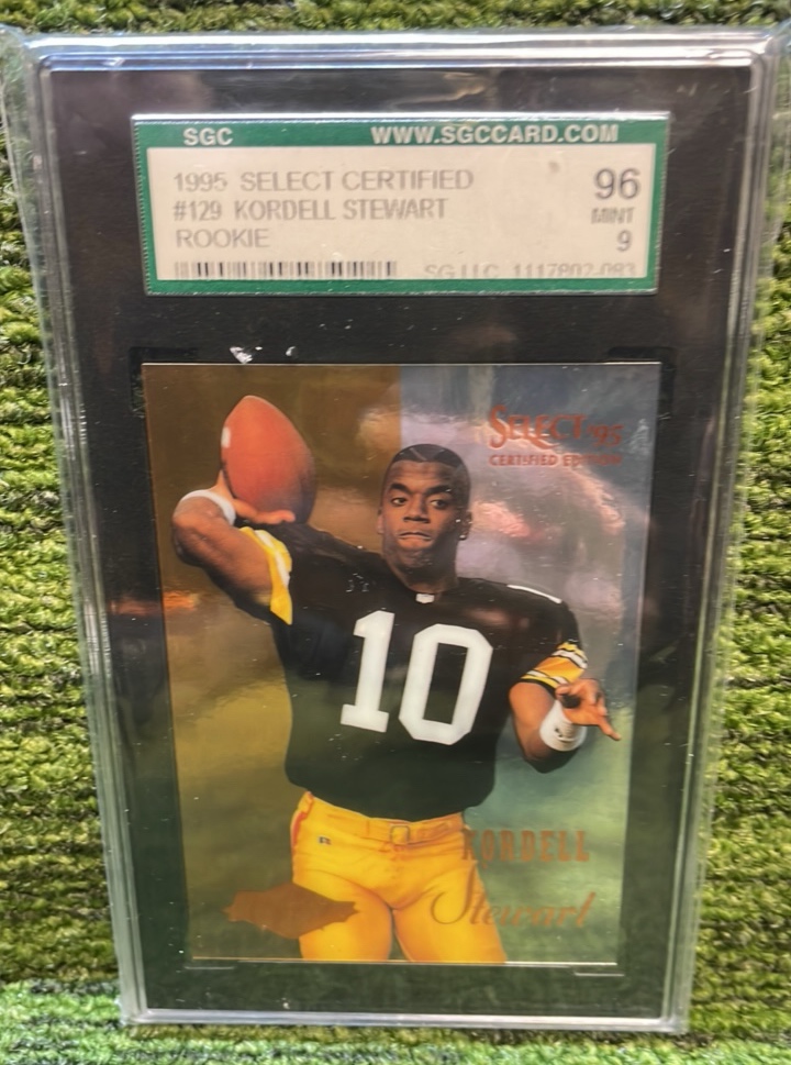 lot 165 image: 1995 Select Certified Cordell Stewart Rookie RC SGC graded 9