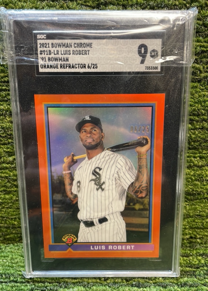 lot 167 image: 2021 Bowman Chrome LUIS ROBERT orange refractor #625 SGC graded 9