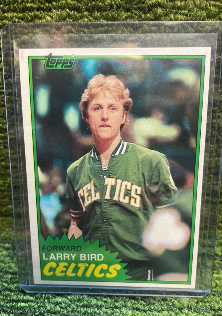 lot 217 image: 1981 Topps, Larry Bird Boston Celtics Legend Rookie
