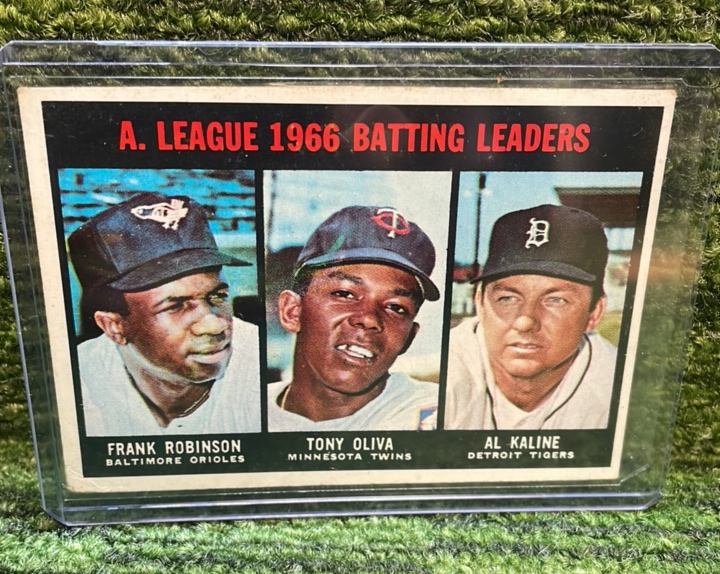 lot 227 image: 1967 Topps AL Batting Leaders, Frank Robinson, Tony Oliva