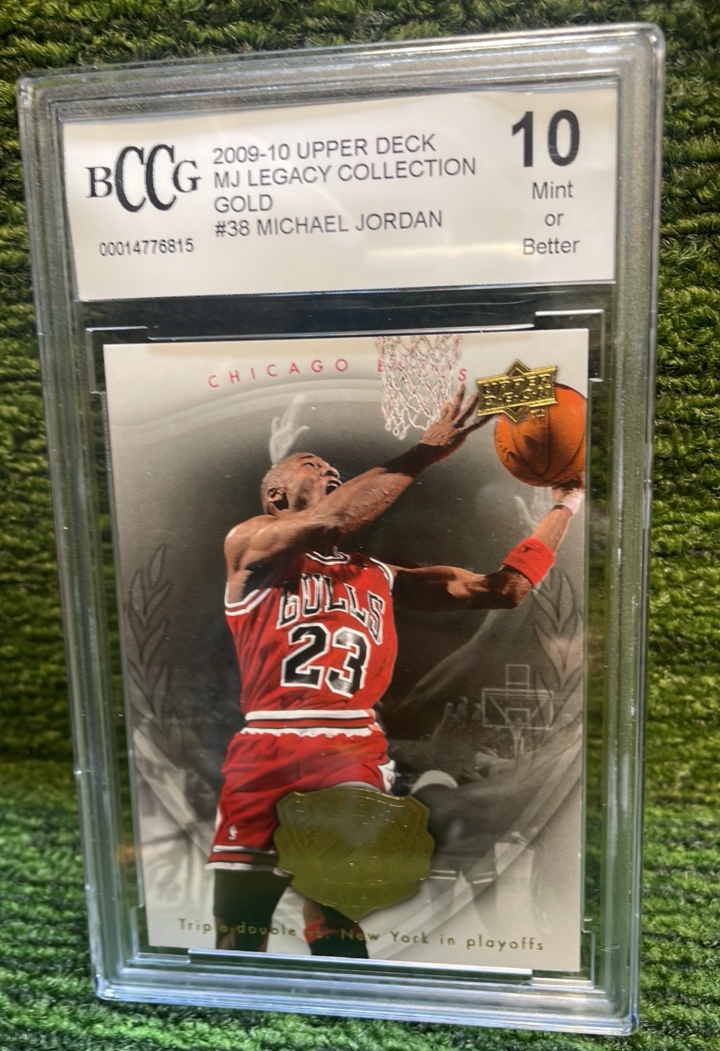 lot 236 image: 2009 10 Upper Deck, MJ Legacy Collection, Michael Jordan Gold BCCG graded 10 Chicago Bulls