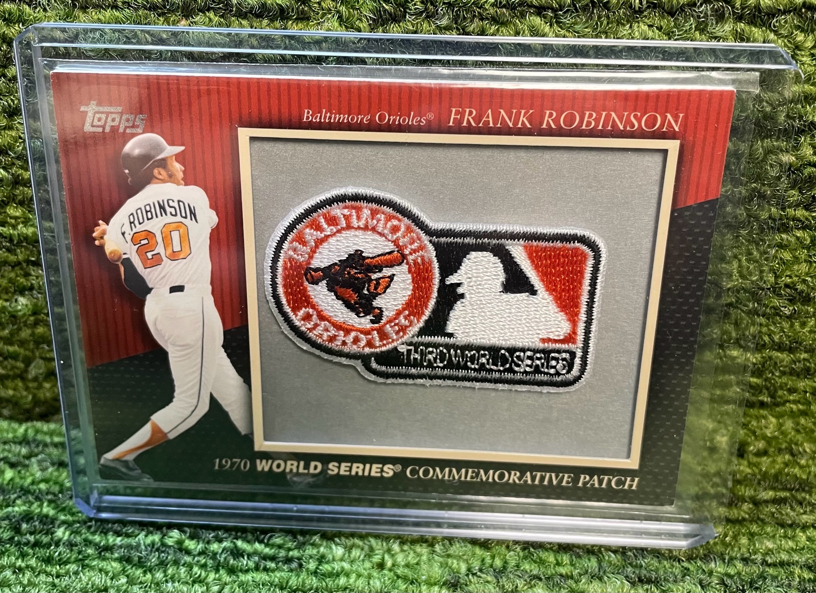 lot 25 image: 2010 Topps, World Series commemorative Frank Robinson patch Baltimore Orioles