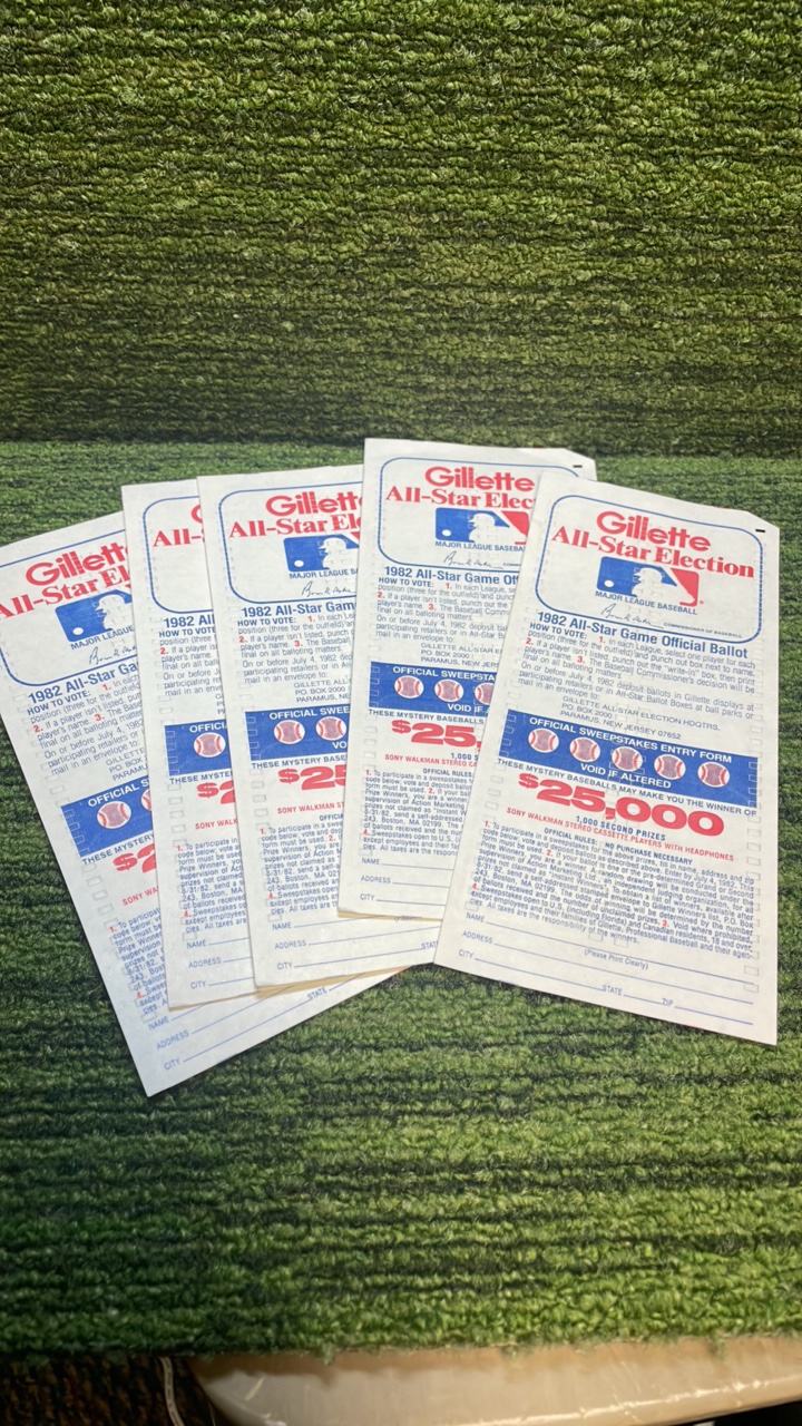 lot 250 image: 1982 All-Star Game Official Ballots(5)