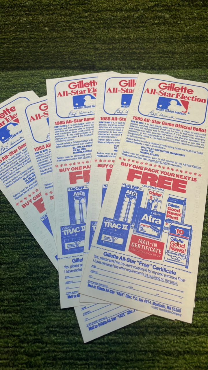 lot 251 image: 1985 All-Star Game Official Ballots(5)