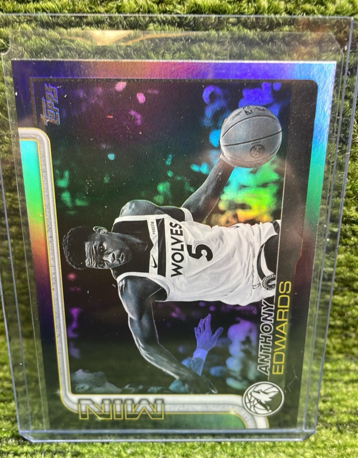 lot 30 image: 2025 Topps Flagship Blackout Exclusive Anthony Edwards blackout Minnesota Timberwolves