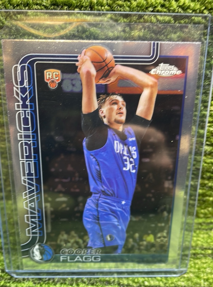 lot 32 image: 2025 Topps Chrome basketball Cooper Flagg RC Rookie Card Dallas Mavericks