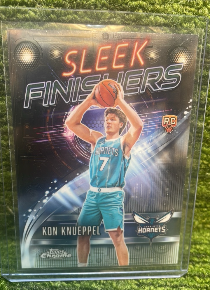lot 32C image: 202526 Topps Chrome KON KNUEPPEL Sleek Finishers RC rookie card, Charlotte Hornets