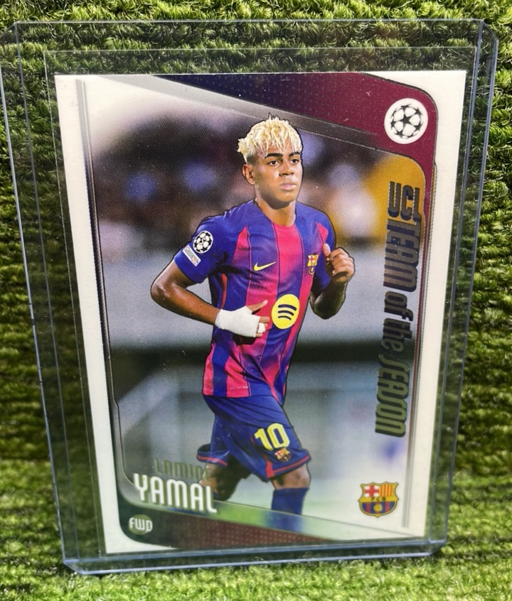 lot 36 image: 2025 Topps Champions League Soccer LAMINE YAMAL 