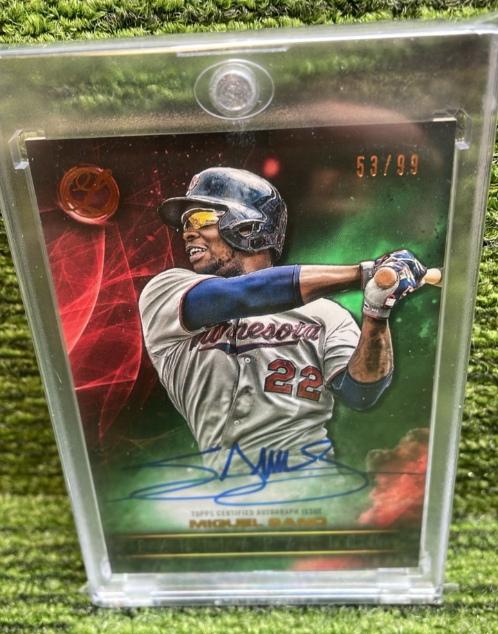 lot 39 image: 2016 Topps Certified Autograph Issue Miguel SANO Autograph on card 99 Minnesota Twins