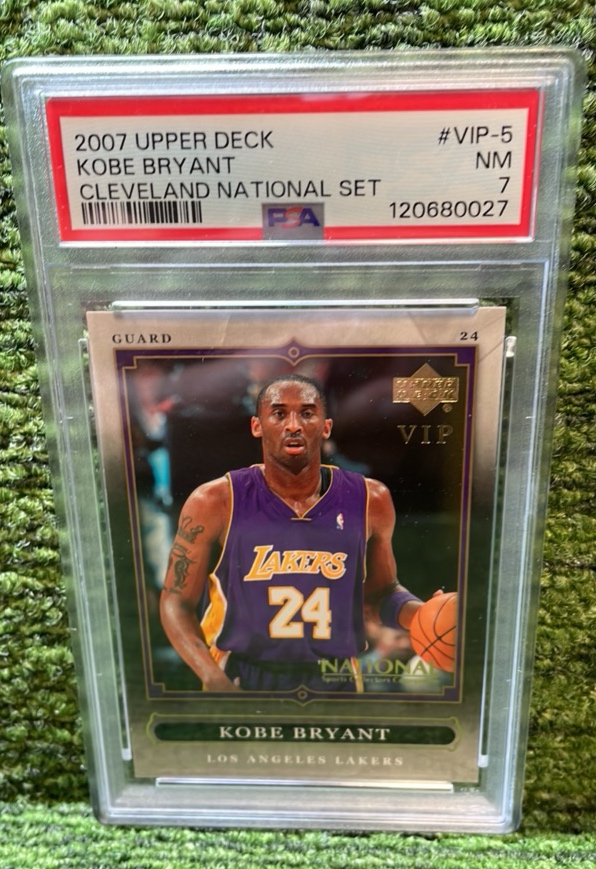 lot 39A image: 2007 Upper Deck Kobe Bryant Cleveland National Set PSA graded 7 LA Lakers