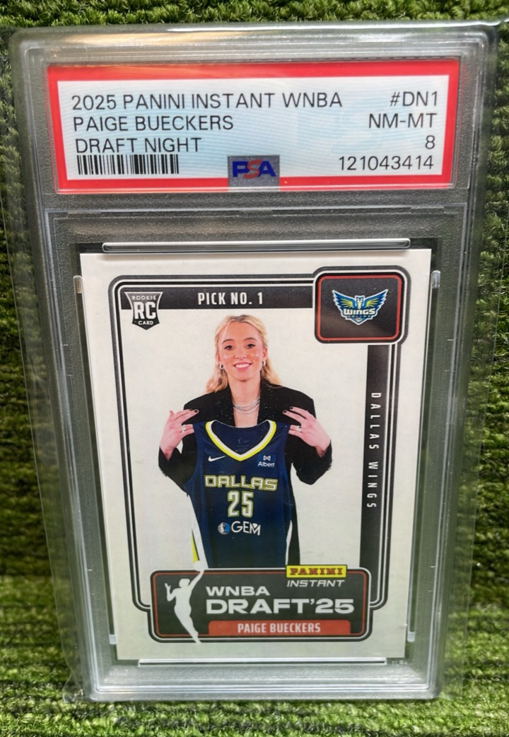 lot 41A image: 2025 Panini Instant WNBA Paige Bueckers RC Draft Night PSA Graded 8 Rookie Card
