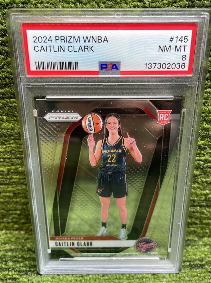 lot 41B image: 2024 PRIZM WNBA Caitlin Clark Rookie Card RCPSA graded 8 Indiana Fever