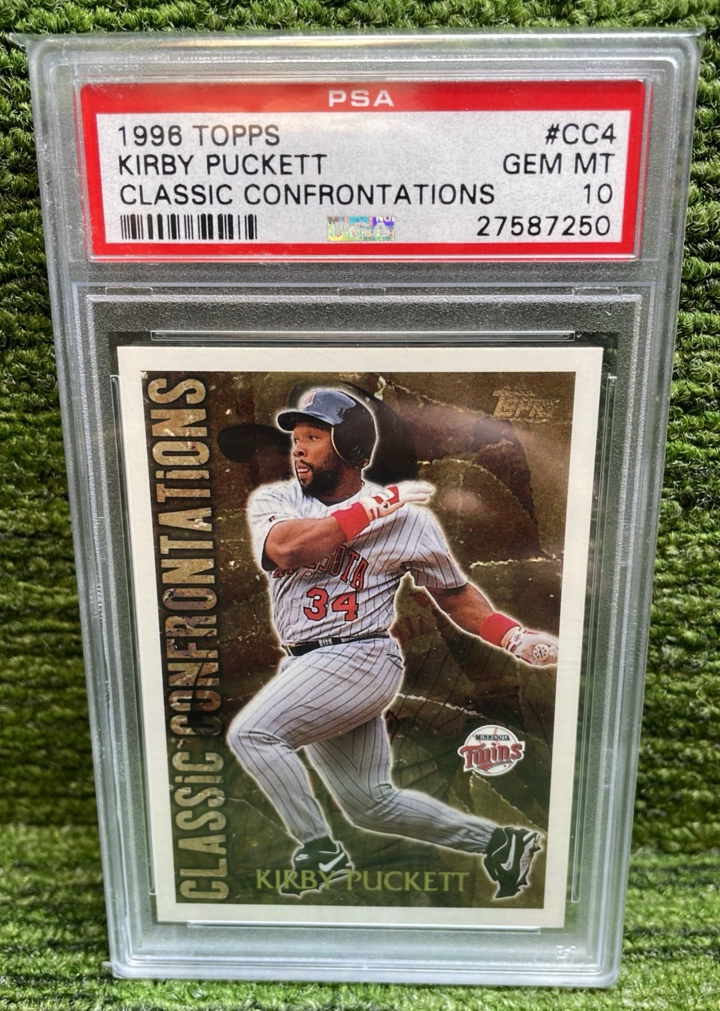 lot 43 image: 1996 Topps Kirby Puckett Classic Confrontations PSA graded GEM MT 10 Minnesota Minnesota Twins
