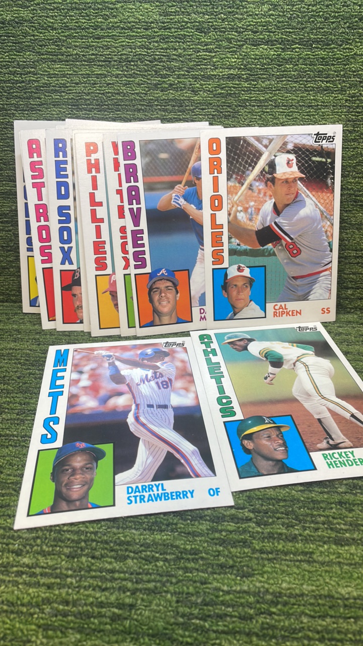 lot 63 image: 1984 Topps Oversized Set (#1-30) set includes Cal Ripken & Ricky Henderson