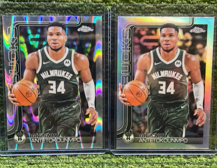 lot 78A image: 202526 Topps Chrome NBA GIANNIS ANTETOKOUNPO Refractor Lot of 2-Milwaukee Bucks
