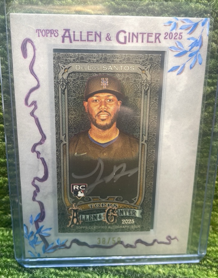 lot 80A image: 2025 Topps Allen and Ginter Luis De Los Santos Mini Framed Autograph50- New York Mets