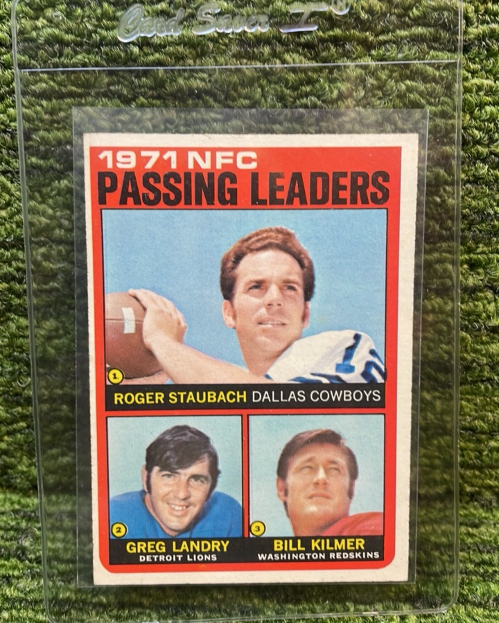 lot 89 image: 1972 Topps, NFL Roger Staubach, Dallas Cowboys QB HOF