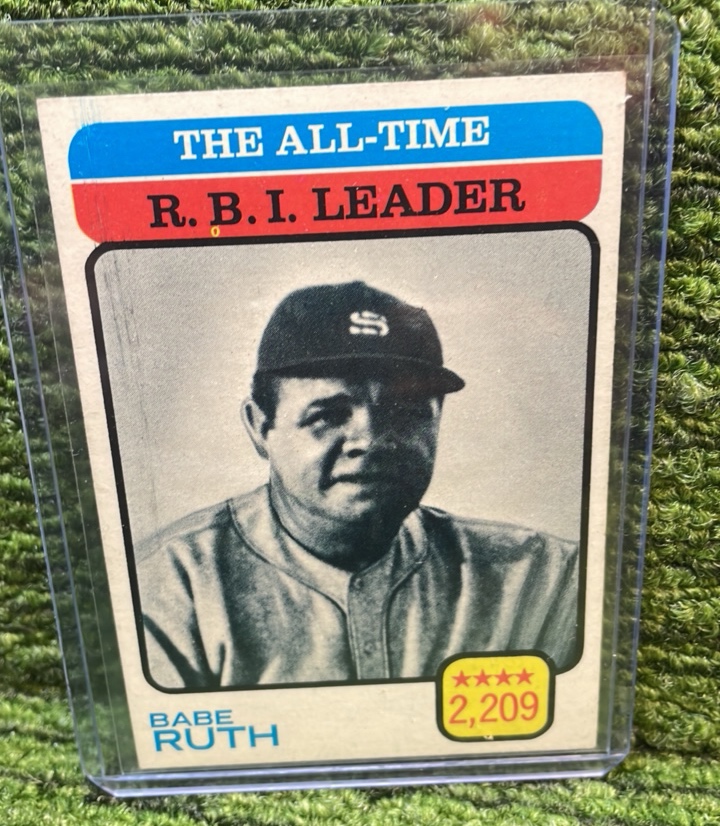 lot 94 image: 1973 Topps Babe Ruth, The All-Time RBI Leader