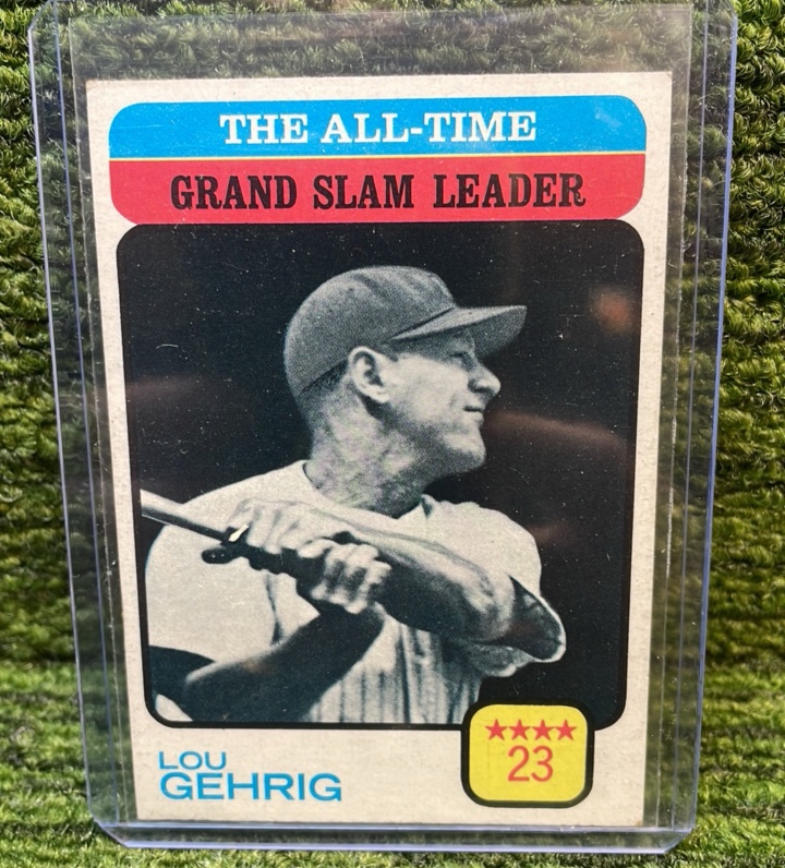 lot 94B image: 1973 Topps Lou Gehrig, The All-Time Grand Slam Leader