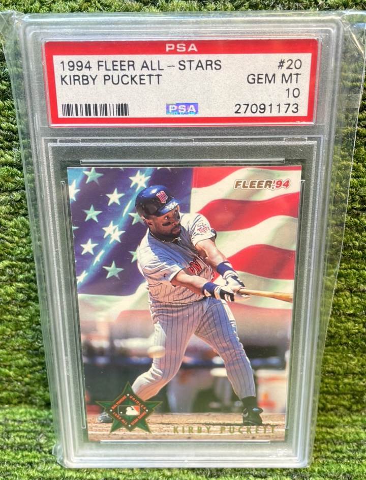 lot 99 image: 1994 Fleer All-Stars Kirby Puckett PSA graded GEM  MT 10 Minnesota Twins