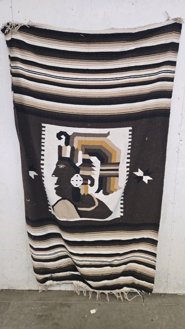 lot 16 image: Vintage Woven Blanket
