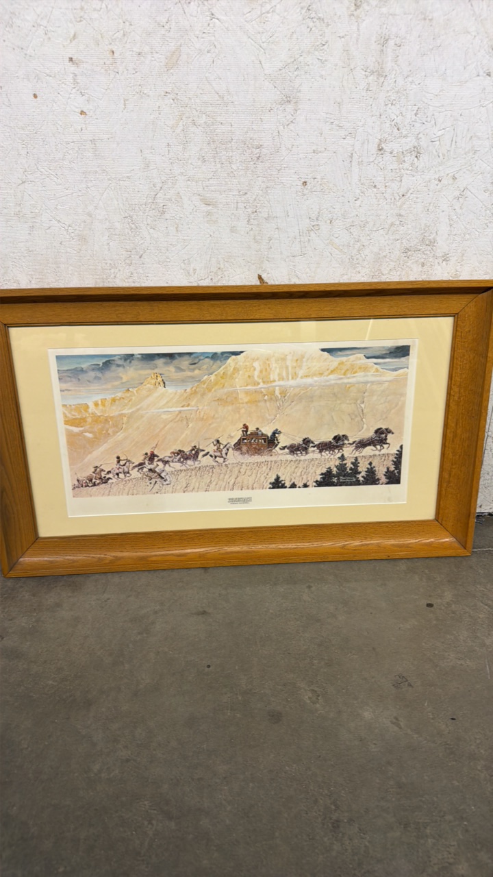 lot 7 image: 100th Anniversary Stage Coach Print