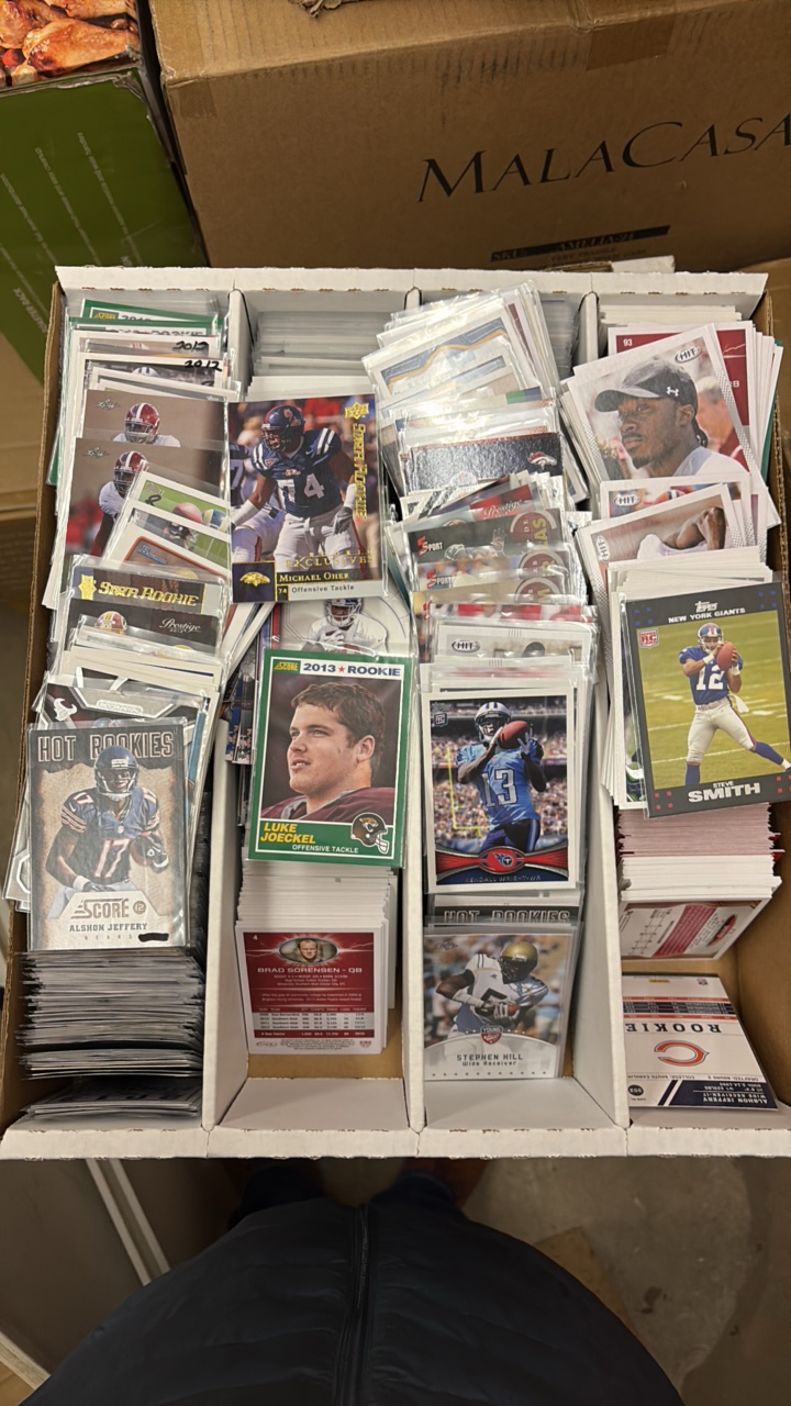 Big Box of Football Cards, Box Says Roomies on it, There are Lots of Rookies, Most of the Box Appears to be Rookie Cards, Mostly From the 2000s and 2010s