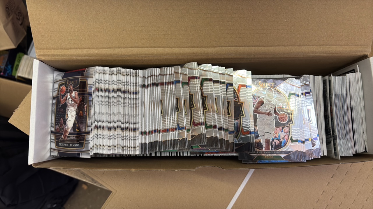 Box of Modern Baseball Cards, Panini Select and Donruss Optic, Lots of Star Players