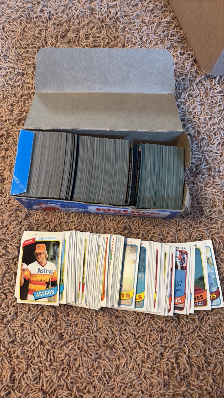 1980 Topps Baseball Vending Cadd Box, About 500 Cards, No Rickey Henderson Rookie But Other Stars Included