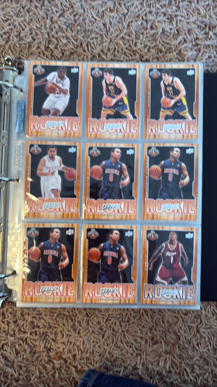 Binder Of NBA Rookie and Prospect Cards, Some Mixed Football and Baseball Rookies on the Last Few Pages, 39 Pages of Cards