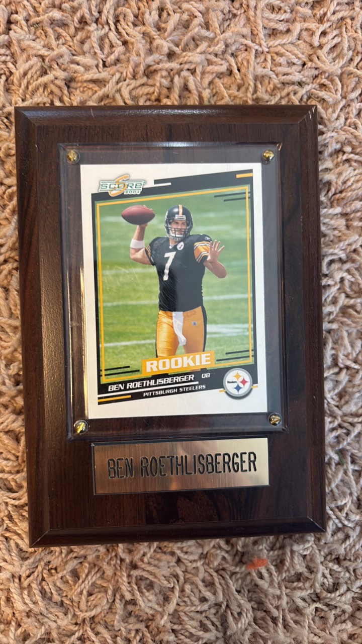 2004 Score Ben Roethlisberger Rookie Card Plaque with Nameplate
