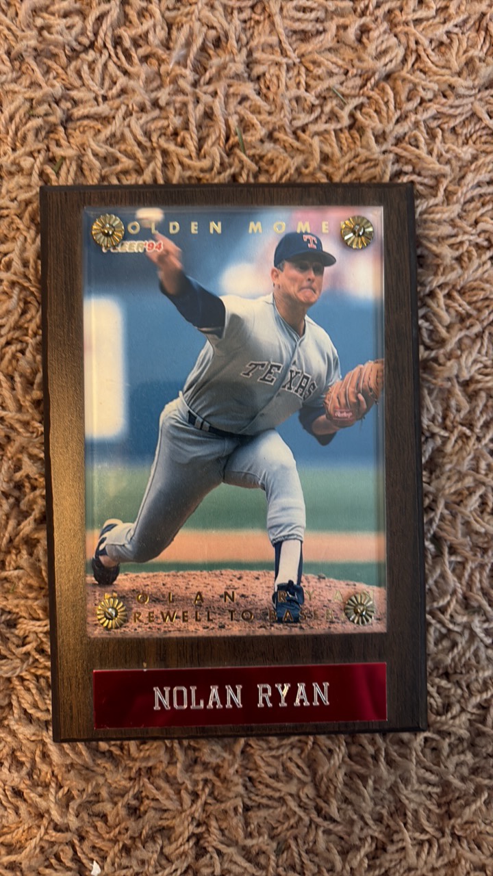 Nolan Ryan Baseball Card Plaque and Nameplate