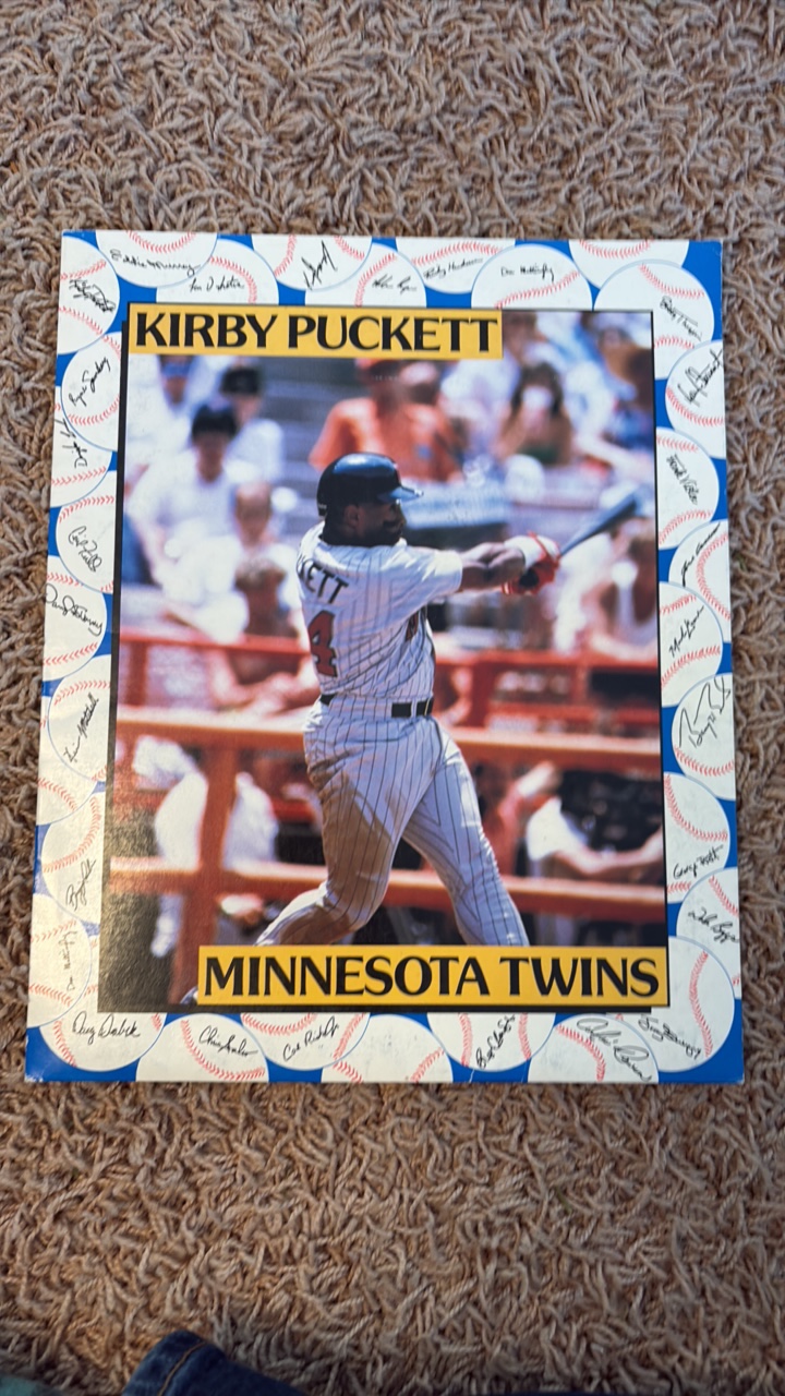 Kirby Puckett Minnesota Twins School Folder, Vintage Baseball Collectible