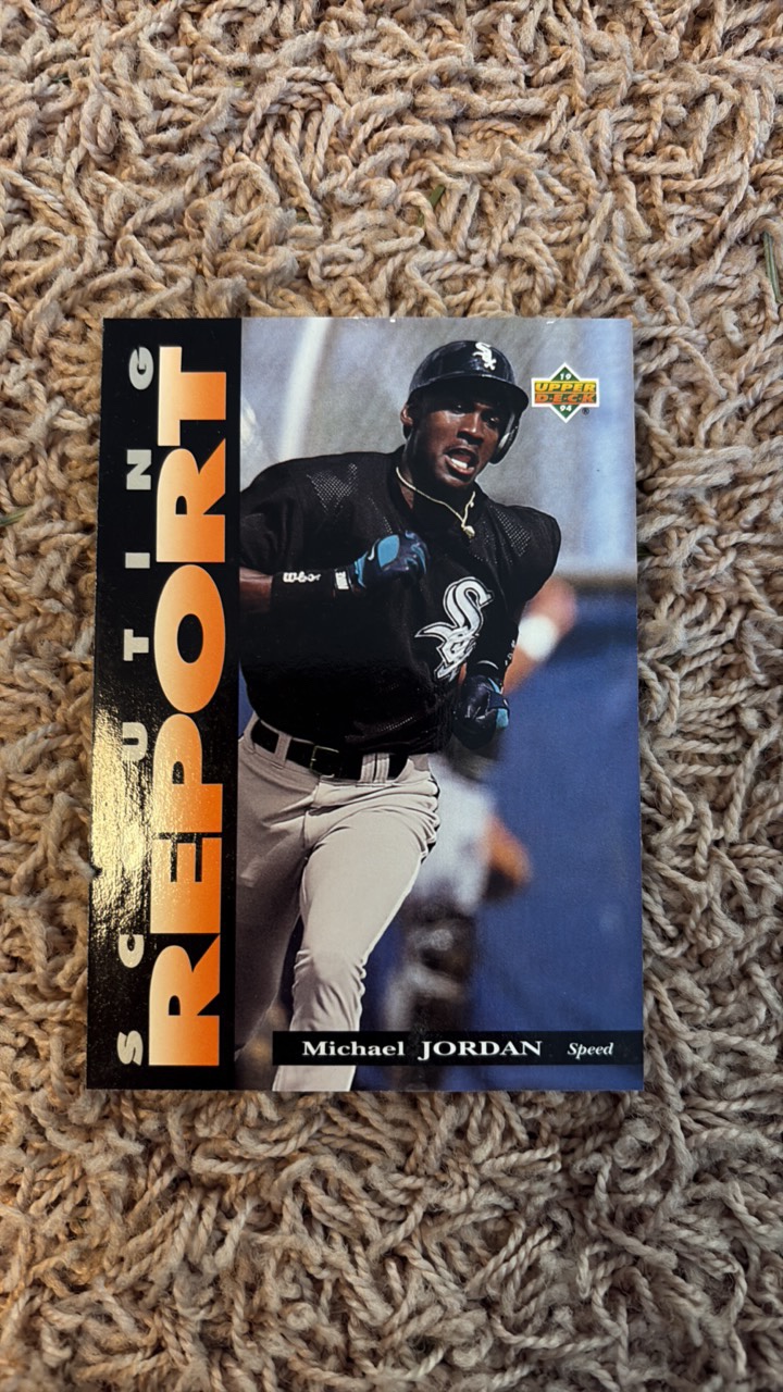 Michael Jordan Baseball Card Oversized, Comes in Frame