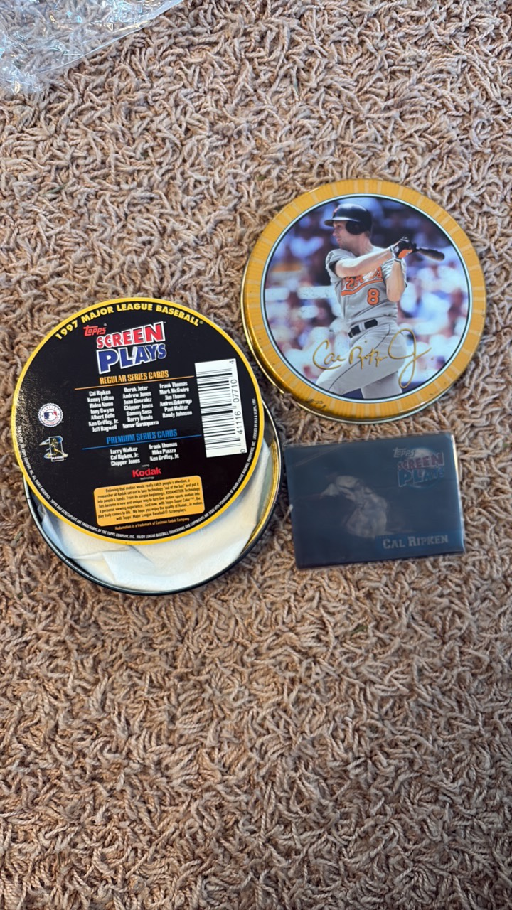 1997 Topps Cal Ripken Jr. Screen Plays 3D Card with Display and Metal Container