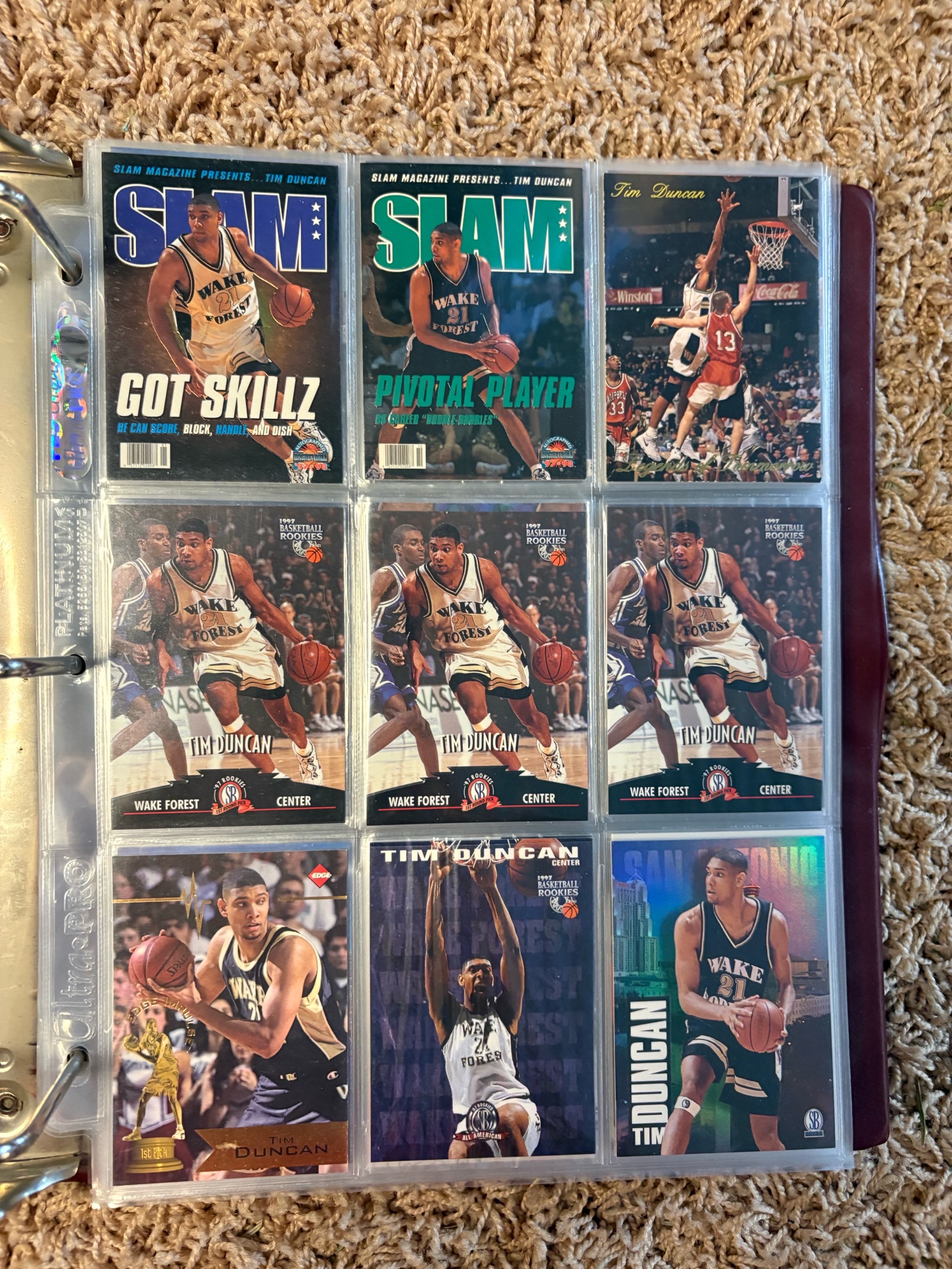 Tim Duncan Basketball Card Lot, NBA Hall of Famer Legend San Antonio Spurs