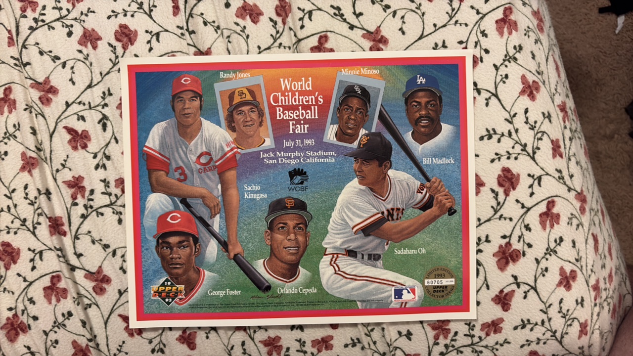 1993 Upper Deck Limited Edition Oversized Card, World Childrens Baseball Fair, Featurinf Legendary Baseball Players, Serial #d 6070561,000