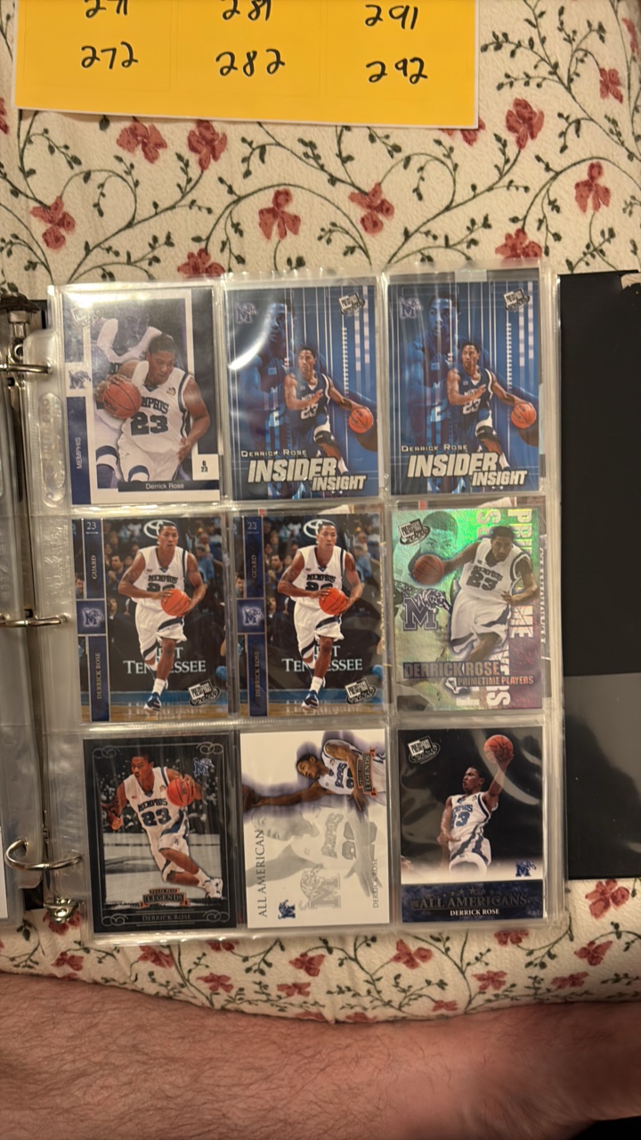 Derrick Rose Basketball Card Lot, Loaded With College Cards and Rookies and Base Cards