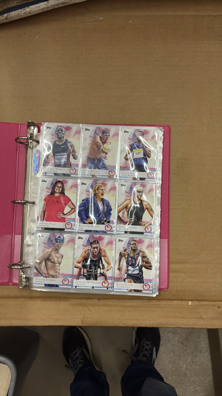 Olympus and Team USA Baseball Card Binder, Lots of Cards