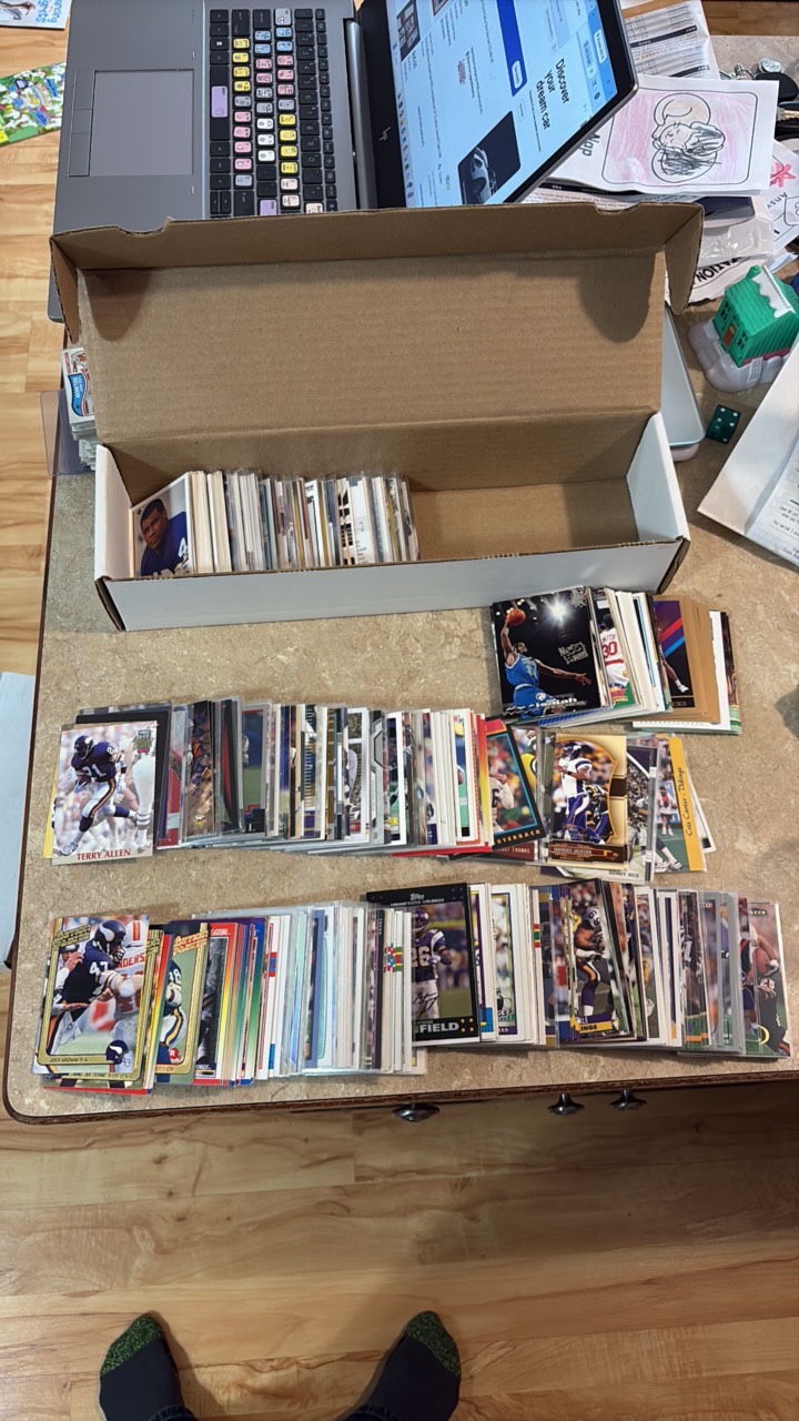 Minnesota Vikings Football Card Box With Some Minnesota Timberwolves Cards