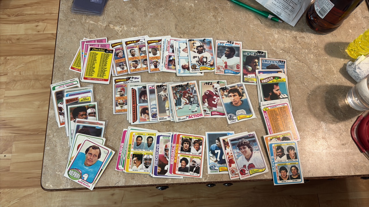 Vintage Football Card Lot, Mostly Cards From Early 1980s