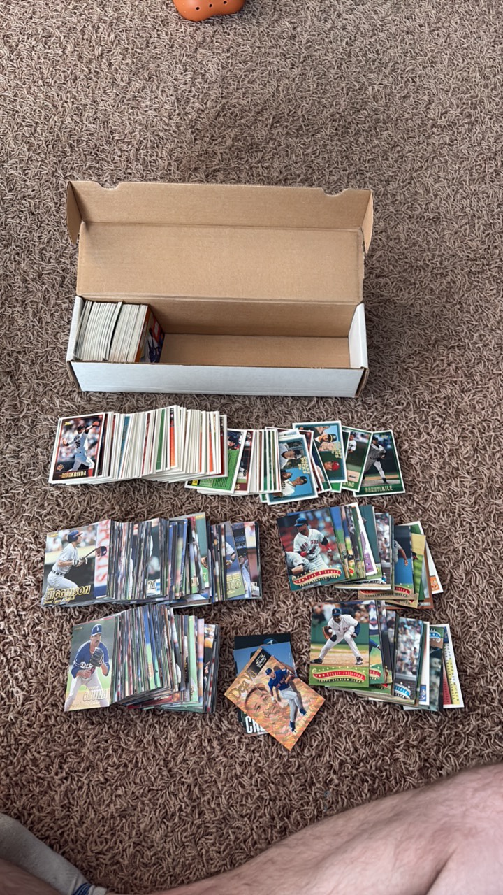 Box of Partial 1990s Baseball Cards, Stars Included