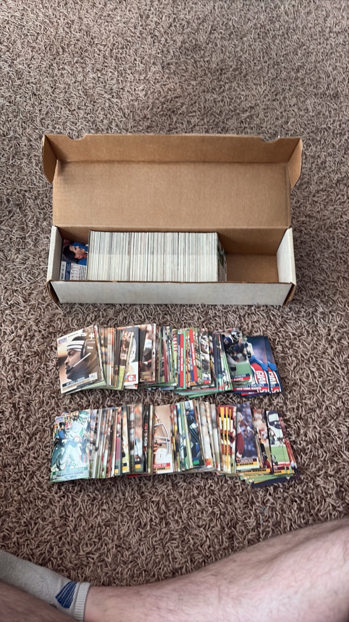 Box of NFL Pro Set Football Cards