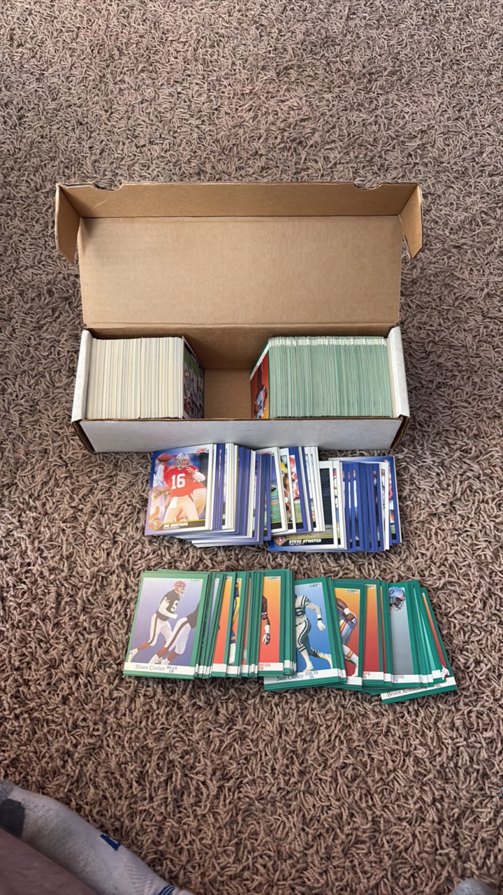 1991 Fleer and Score Football Card Partial Sets, Stars Included