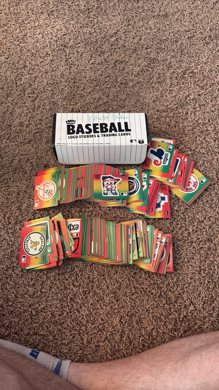 1984 Fleer Baseball Stickers, Hundreds Including Twins, Yankees and Other Teams