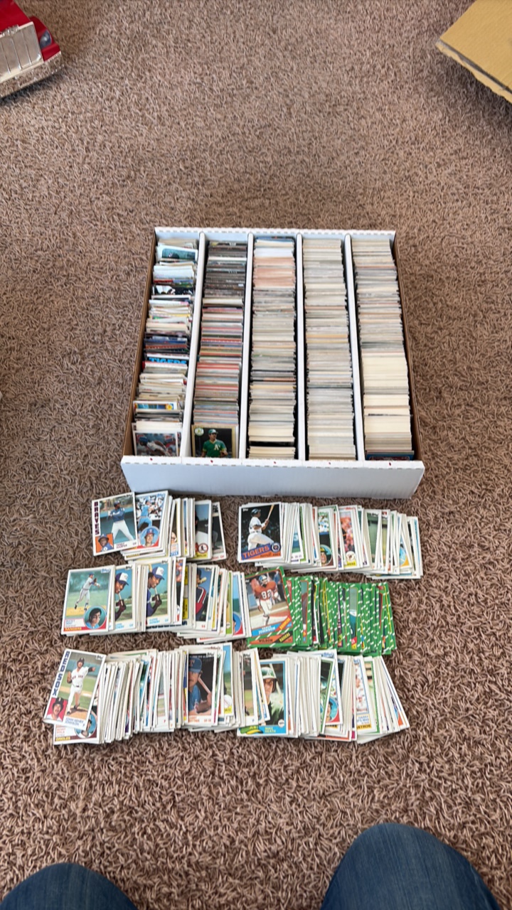 Huge Box of Vintage Baseball and Football Cards, Lots of 1980s Baseball Cards and 1980s Football Plus 1990s and More